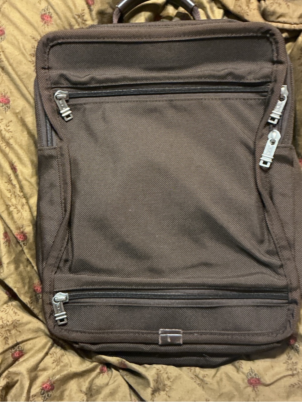 Tumi Brown Men's Backpack with Silver Hardware